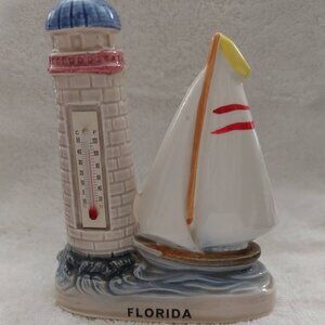 Décoration voilier et phare thermomètre